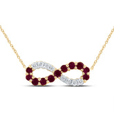 1/8CTW-DIA P1 3/8CTW RD-RU NAT GEM GIFT INFINITY NECKLACE (18 INCH)